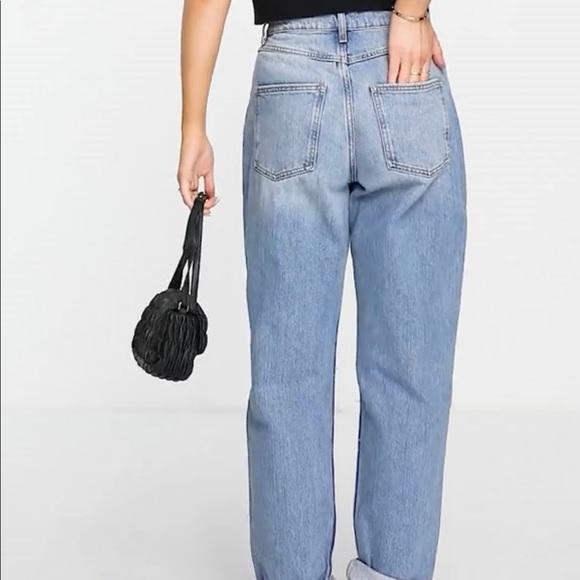 NWT Mom Jeans by ASOS Design Ripped Knee 32/32 100% Cotton US 12/14 Fall ready - Picture 8 of 14